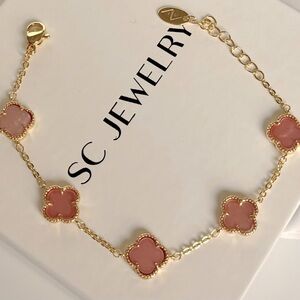 Petite Clover Pink Mother of Pearl 14k Gold Filled